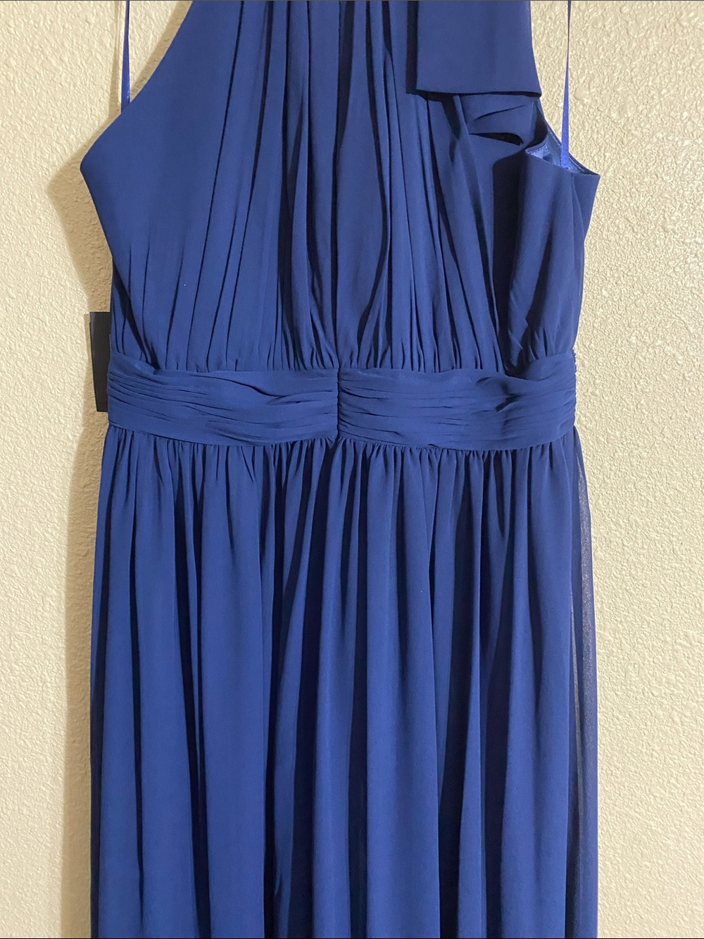 NWT Ieena for Mac Duggal Navy High Neck Chiffon Gown 55035 Size 12 - Picture 12 of 16